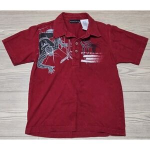 Spiderman 3 Polo Shirt Vintage Boys Size 6/7 Youth Red Promo Marvel Movie
